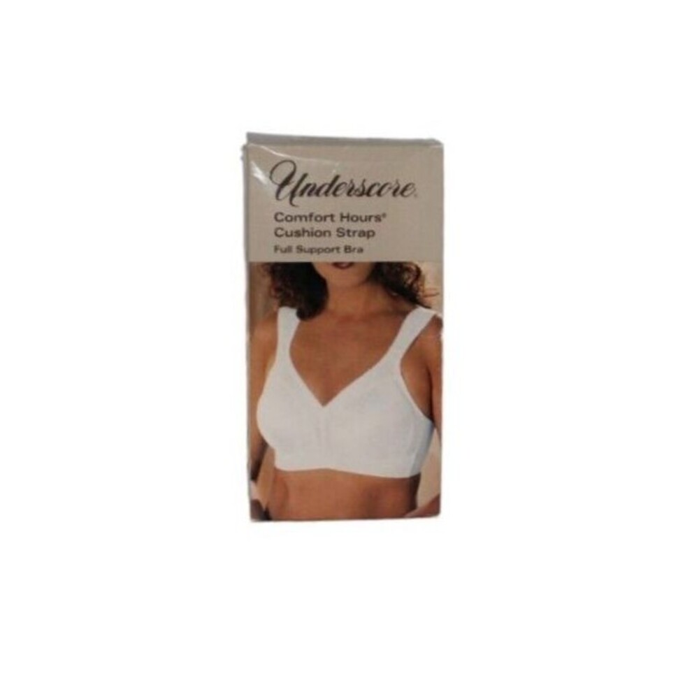 Vintage 80s Underscore Bra Wire Free White Cushion Comfort Wide Strap Size 42C